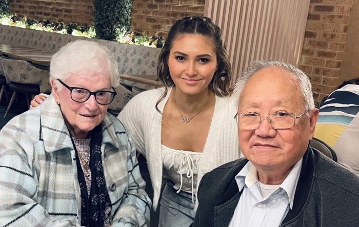 Melissa Wu and her grandparents