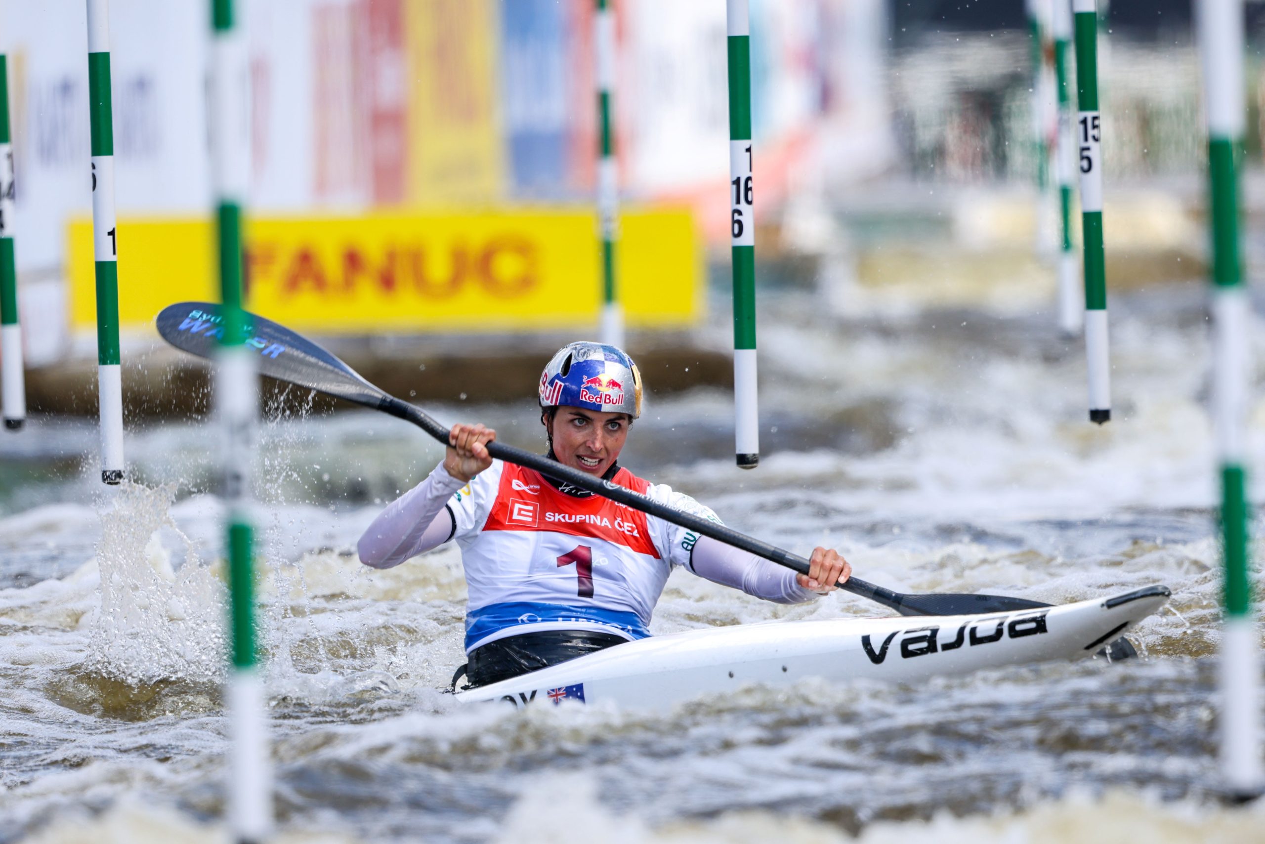 Jess Fox wins World Cup silver in K1 in Prague 2024. Credit Paddle Australia