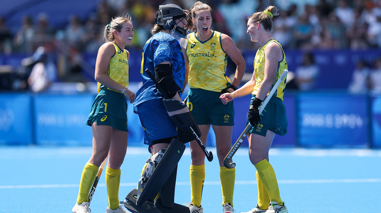 Hockeyroos goalkeeper Jocelyn Bartram , in her first Olympic appearance, was tested early and held strong.