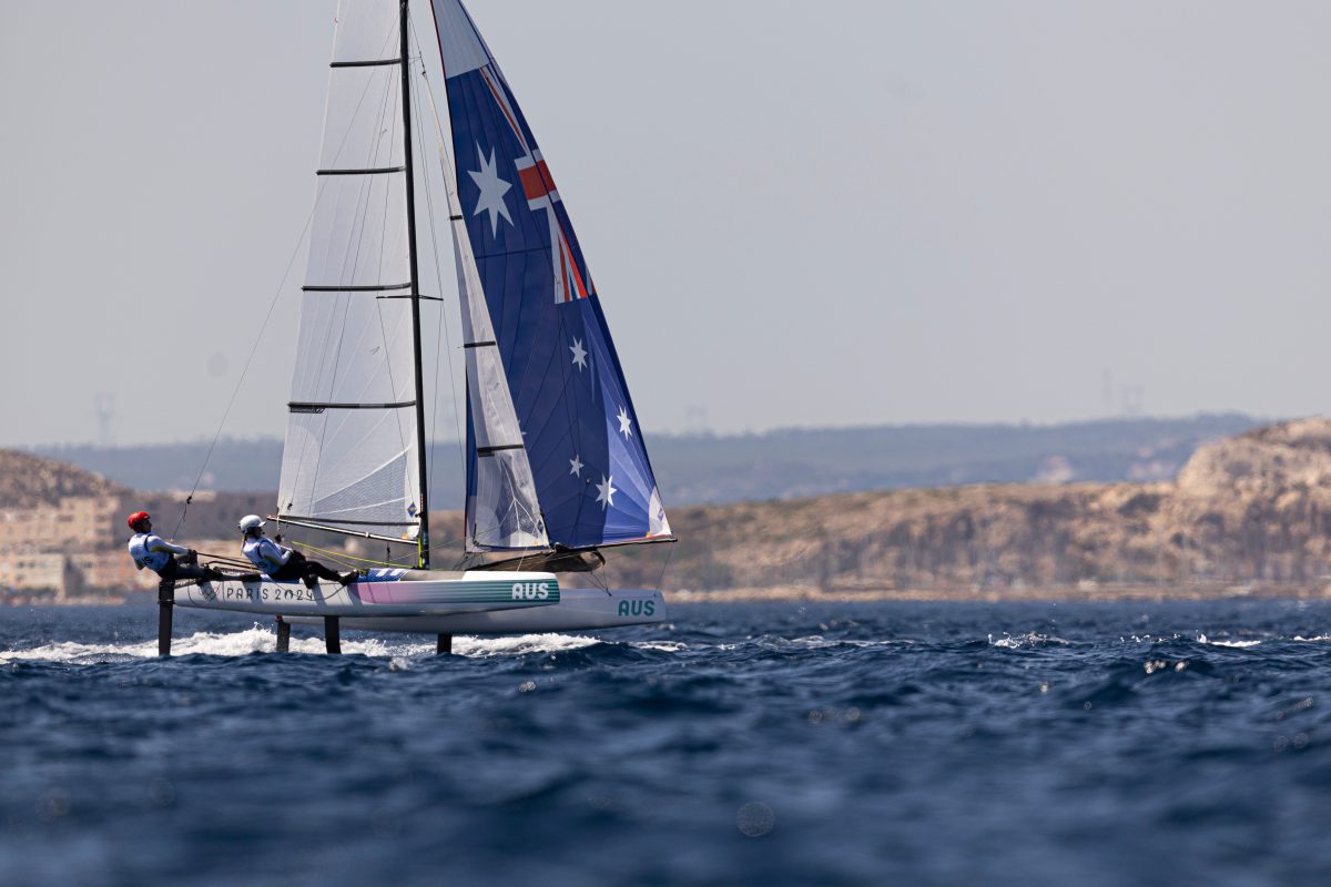 NSWIS sailors set sail for LA 2028 at Nacra 17 European Championships